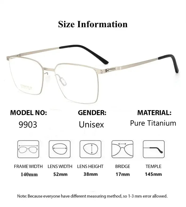Summer Flower Unisex Semi Rim Square Titanium Eyeglasses 69903