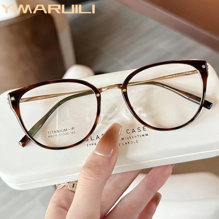 Yimaruili Women's Full Rim Cat Eye Tr 90 Titanium Eyeglasses 62159