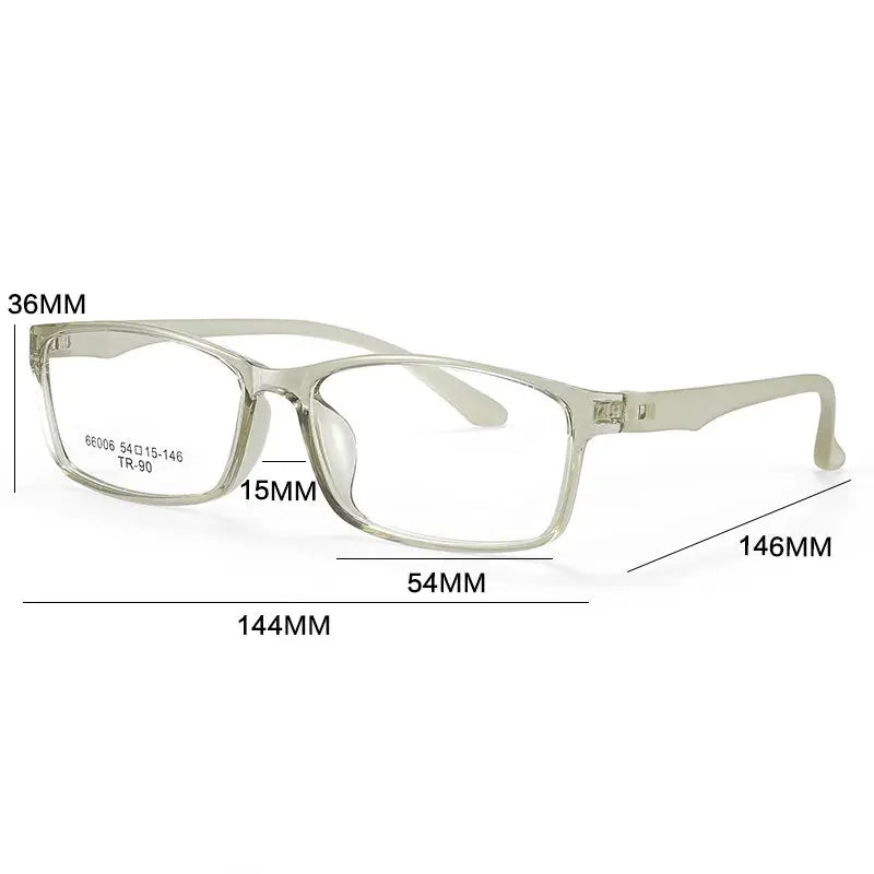 Gatenac Unisex Full Rim Square Rectangle Tr 90 Titanium Eyeglasses 966006 FuzWeb