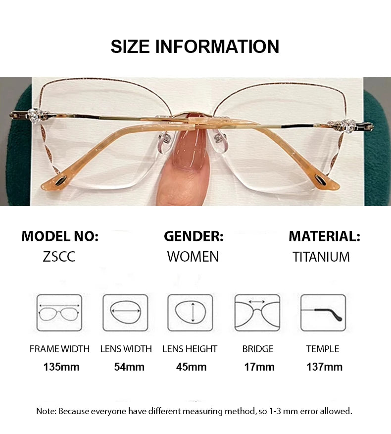 Summer Flower Women's Full Rim Square Cat Eye Titanium Eyeglasses 213517 Full Rim Summer Flower