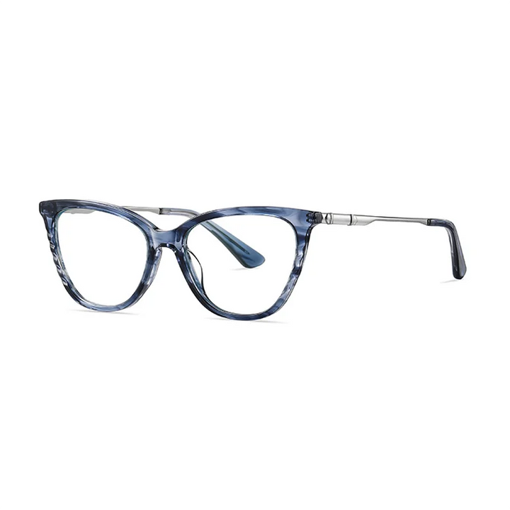 Ralferty Women's Full Rim Square Cat Eye Acetate Alloy Eyeglasses R921 Full Rim Ralferty C616 Blue CHINA 