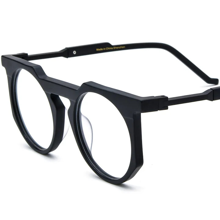 Nobler Unisex Full Rim Flat Top Round Titanium Eyeglasses 19399