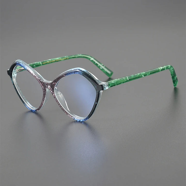 Nobler Unisex Full Rim Irregular Cat Eye Frosted Acetate Eyeglasses 19338 Full Rim Nobler C4  