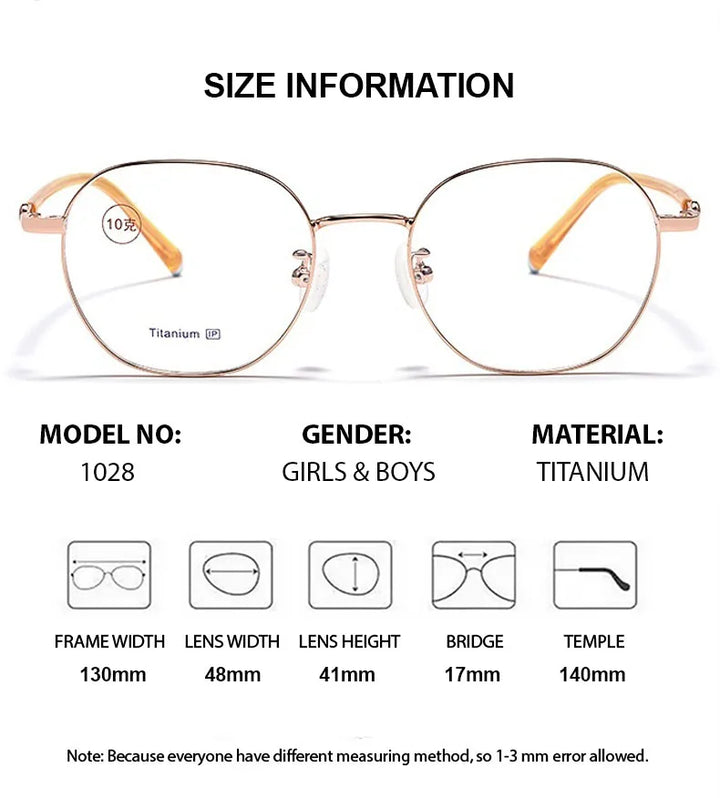 Chashma Ochki Unisex Youth's Full Rim Polygon Titanium Eyeglasses 881028