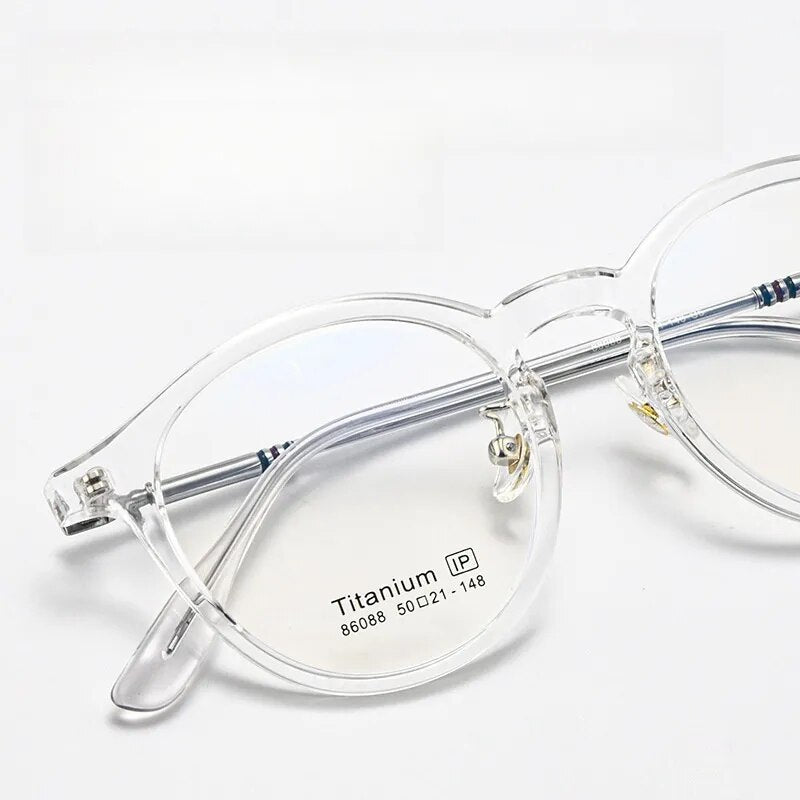 KatKani Unisex Full Rim Round Tr 90 Titanium Eyeglasses 6088 Full Rim KatKani Eyeglasses   