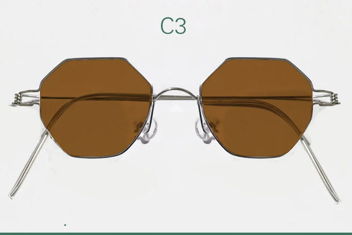 Yujo Unisex Full Rim Polygonal Custom Steel Sunglasses 14134