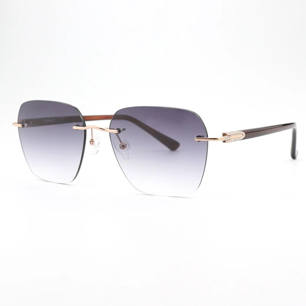 Blackmask Women Rimless Square Titanium Polarized Sunglasses BM-1103S
