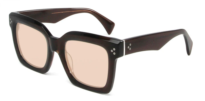 Esnbie Unisex Full Rim Square Brow Line Acetate Sunglasses 246051