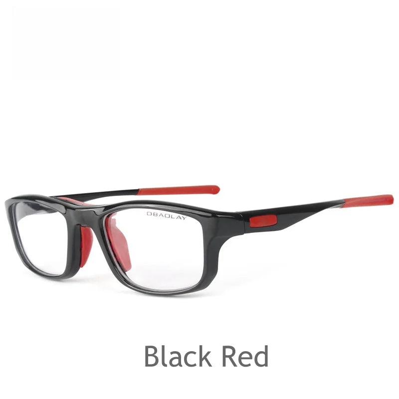 KatKani Mens Full Rim Square Tr 90 Sport Eyeglasses L013 Full Rim KatKani Eyeglasses Black Red  