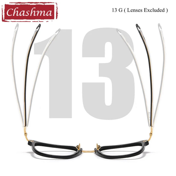 Chashma Ochki Unisex Full Rim Square Acetate Titanium Eyeglasses 82044