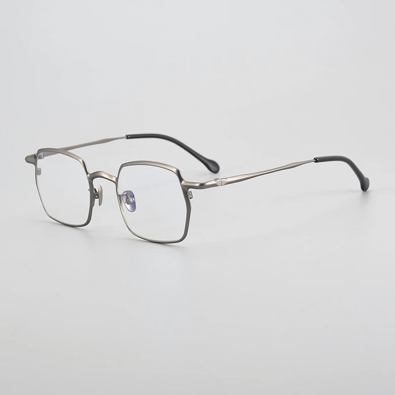 Gatenac Unisex Full Rim Square Titanium Eyeglasses Gxyj1456 Full Rim Gatenac Gun  