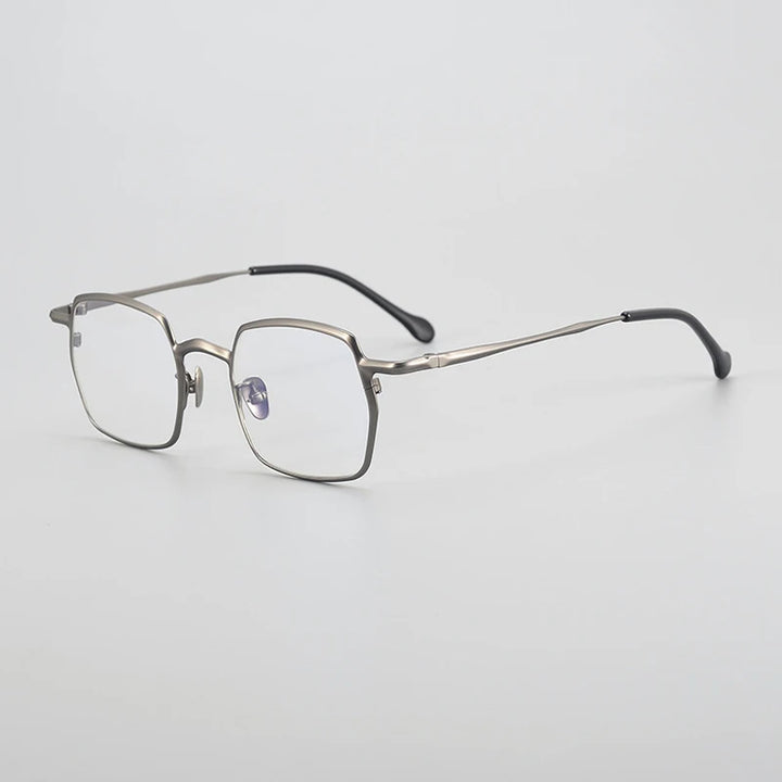 Gatenac Unisex Full Rim Square Titanium Eyeglasses Gxyj1456 Full Rim Gatenac Gun  