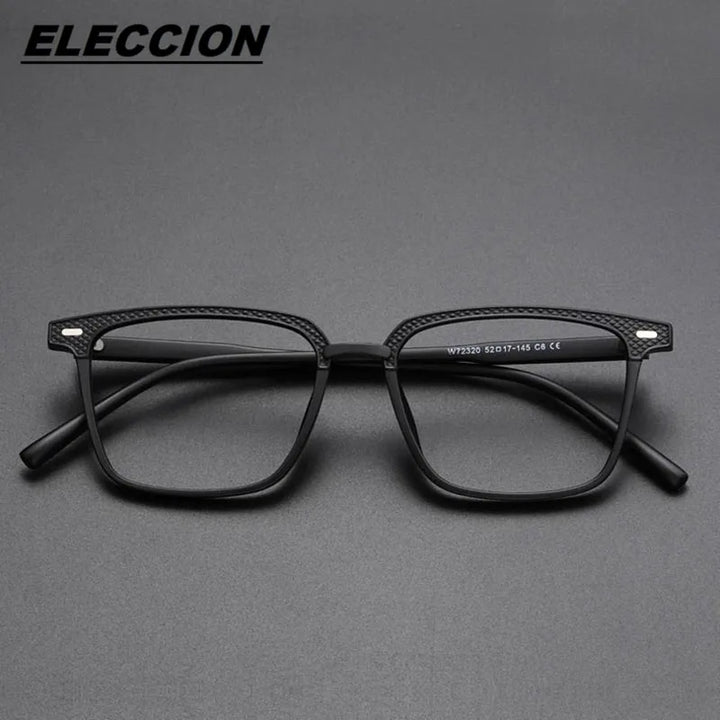 Eleccion Unisex Full Rim Square Tr 90 Titanium Eyeglasses 14152 Full Rim Eleccion