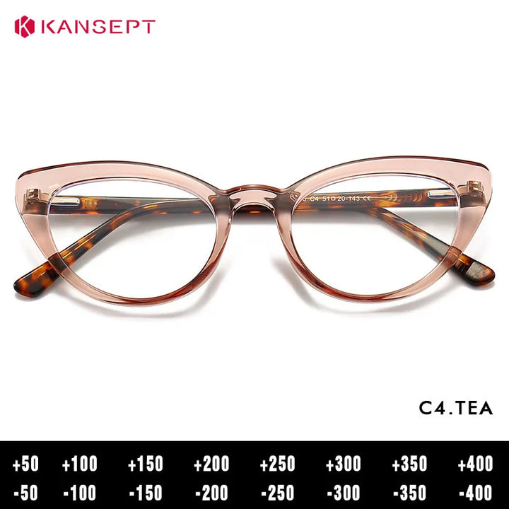 Kansept Women's Full Rim Oval Cat Eye Tr 90 Alloy Reading Glasses 58338