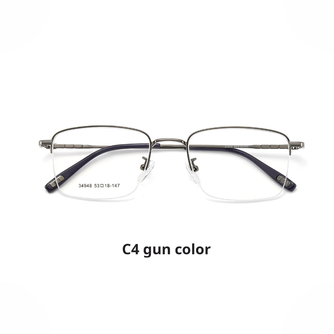 Xbora Unisex Semi Rim Polygon Square Alloy Eyeglasses 534948