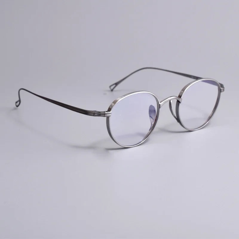 Black Mask Unisex Full Rim Round Titanium Eyeglasses BM-KN113