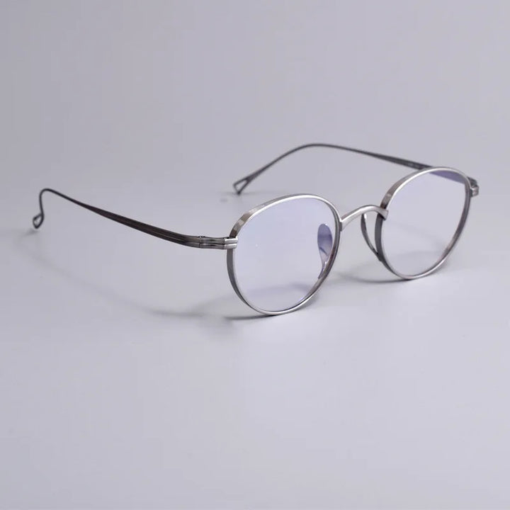 Black Mask Unisex Full Rim Round Titanium Eyeglasses BM-KN113