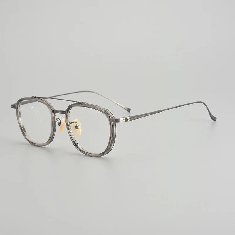 Muzz 05209 men's square IP titanium prescription eyeglasses — view 4
