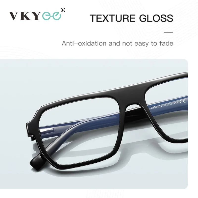 Vicky Unisex Full Rim Brow Line Square Blue Light Prescription Eyeglasses PFD2296 - view 4