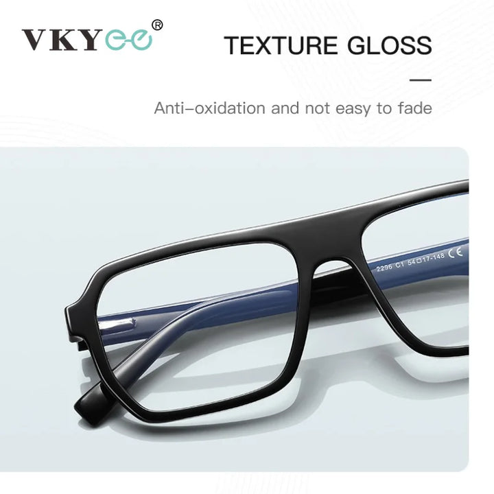 Vicky Unisex Full Rim Brow Line Square Blue Light Prescription Eyeglasses PFD2296 - view 4