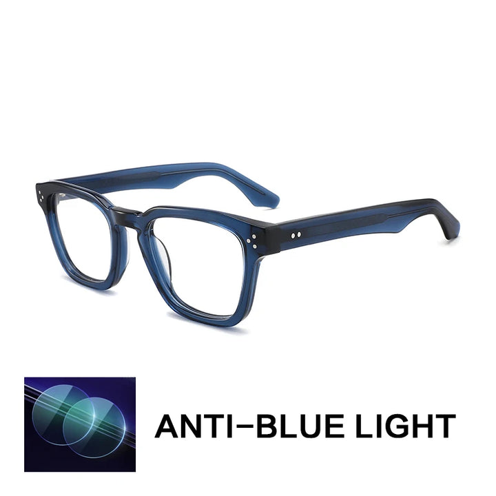 Gatenac Unisex Full Rim Square Acetate Reading Glasses G1159
