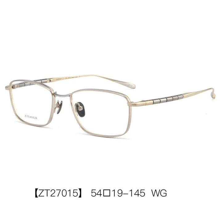 Aimee Men's Full Rim Square Titanium Eyeglasses 27015 Full Rim Aimee Gold  