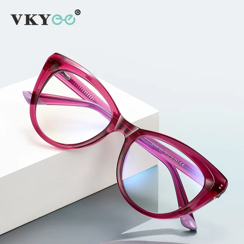Vicky Women's Full Rim Round Cat Eye Tr 90 Stainless Steel Reading Glasses 2149 Reading Glasses Vicky   