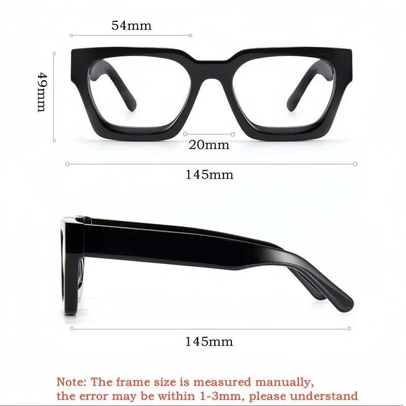 Yimaruili Unisex Full Rim Square Thick Acetate Eyeglasses 29006