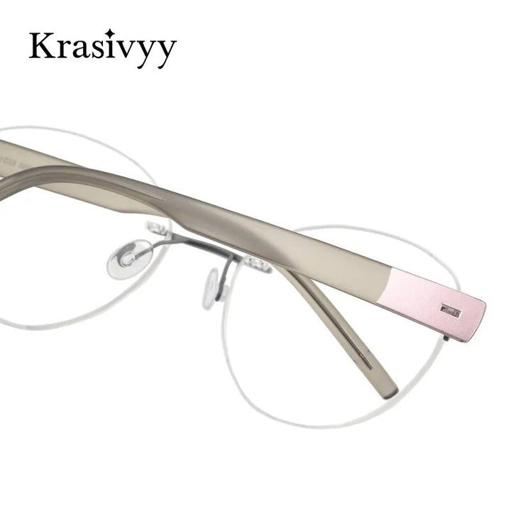Krasivyy  Women's Rimless Cat Eye Tr 90 Titanium Eyeglasses Kr5535 Rimless Krasivyy   