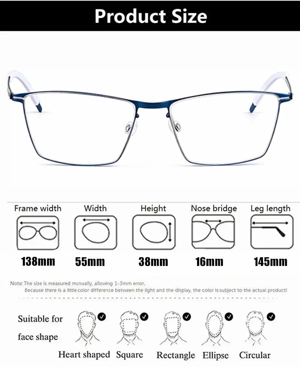Bobbie 460951 Unisex 138mm Full Rim Square Titanium Frames — view 2 | Bobbie at FuzWeb