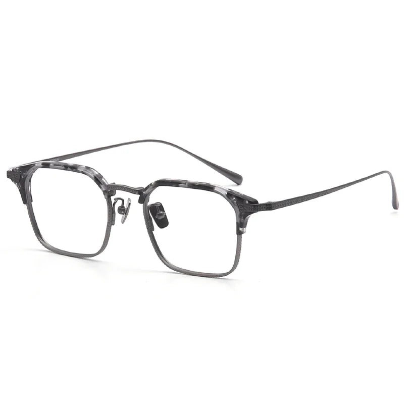 Aror Unisex Full Rim Square Titanium Acetate Eyeglasses 494200 Full Rim Aror C3