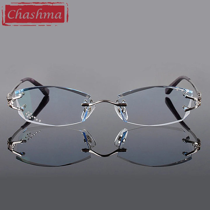 Chashma Ochki Women's Rimless Oval Titanium Eyeglasses 166028