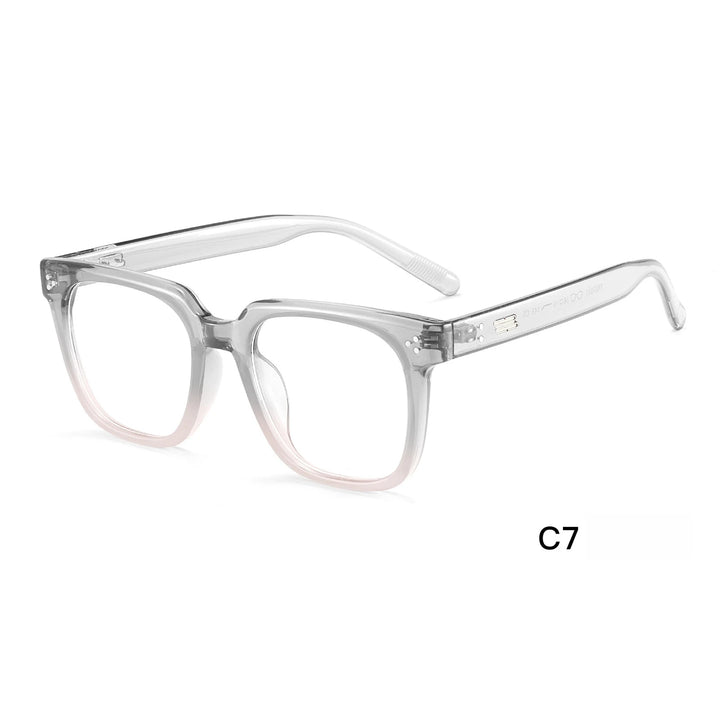 Yimaruili Unisex Full Rim Square Tr 90 Eyeglasses Y27051 Full Rim Yimaruili Eyeglasses Gray Gradient Pink  