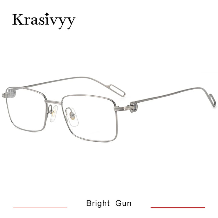 Krasivyy Women's Full Rim Square Titanium Eyeglasses 92190 Full Rim Krasivyy Bright Gun