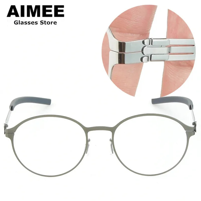 Aimee Women's Full Rim Oval Round Screwless Steel Eyeglasses 1178 Full Rim Aimee   