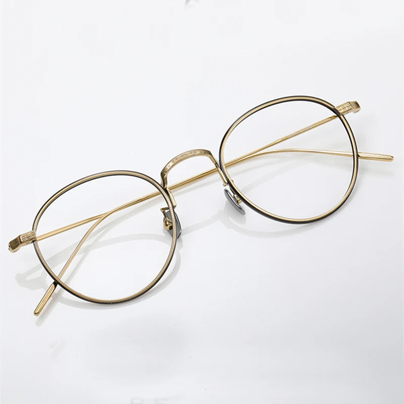 Black Mask Women's Full Rim Oval Round Titanium Eyeglasses 40717