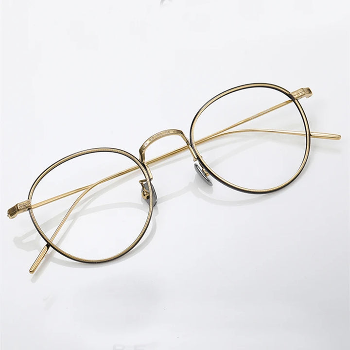 Black Mask Women's Full Rim Oval Round Titanium Eyeglasses 40717