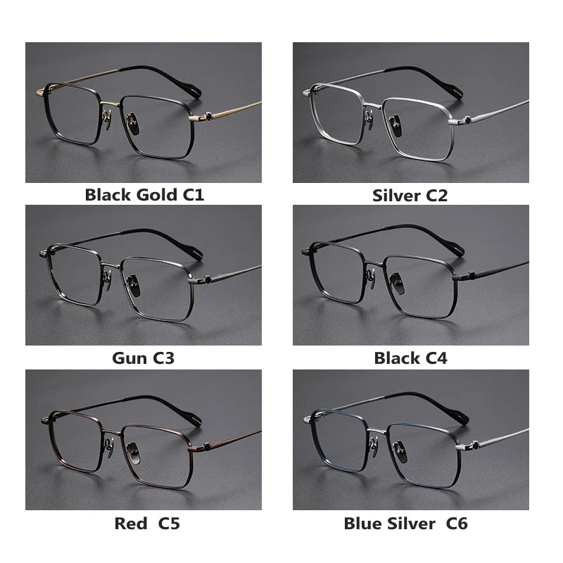 Oveliness Unisex Full Rim Polygon Square Titanium Eyeglasses  81013 Full Rim Oveliness   