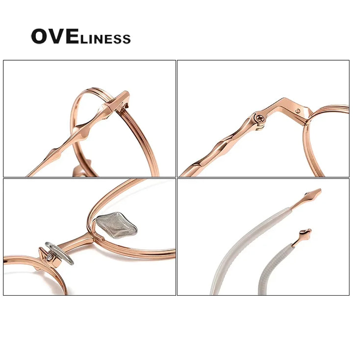 Oveliness Women's Full Rim Oval Round Titanium Eyeglasses 13519 Full Rim Oveliness   