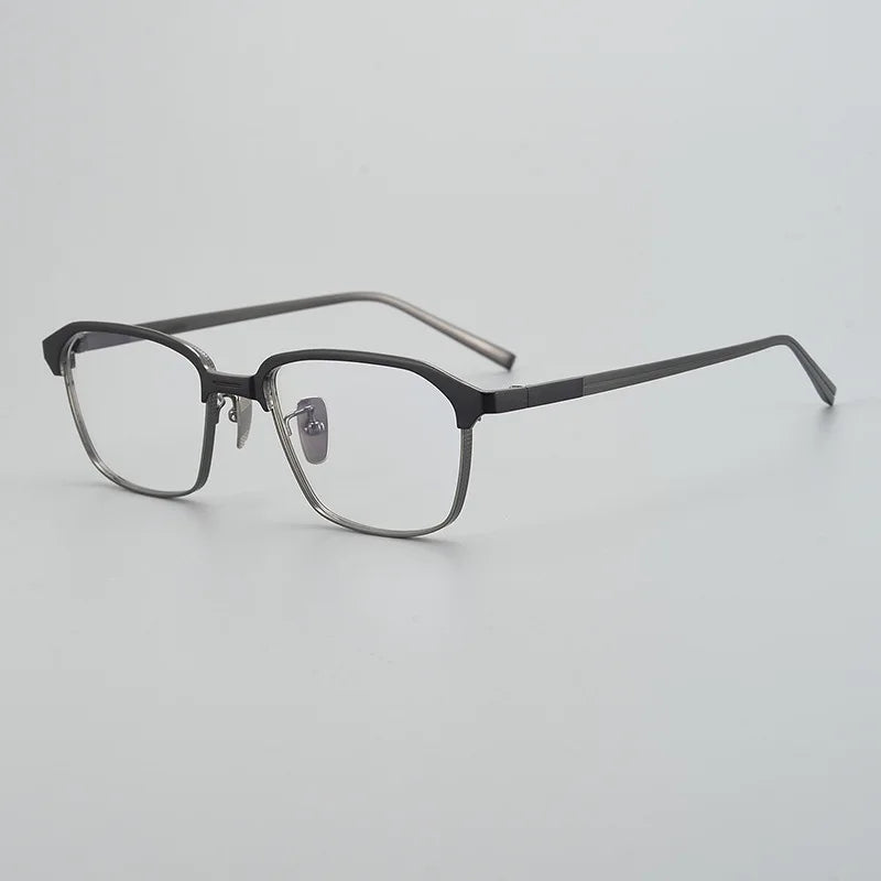 Black Mask Unisex Full Rim Titanium Square Eyeglasses X2024 Full Rim Black Mask Black-Gray  