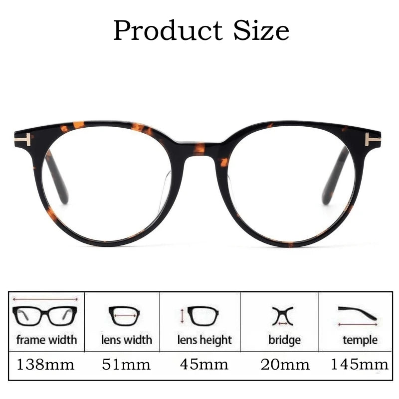 Yimaruili Unisex Full Rim Round Acetate Eyeglasses 5695 Full Rim Yimaruili Eyeglasses   