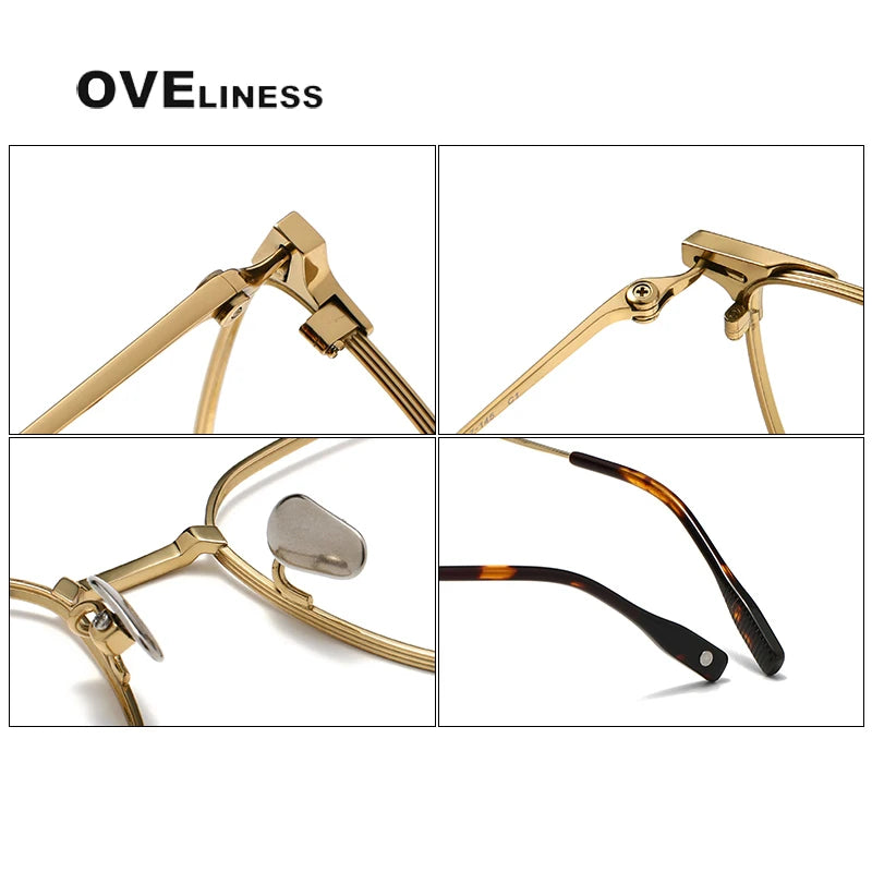 Oveliness Men's Full Rim Square Titanium Eyeglasses 8104 Full Rim Oveliness   