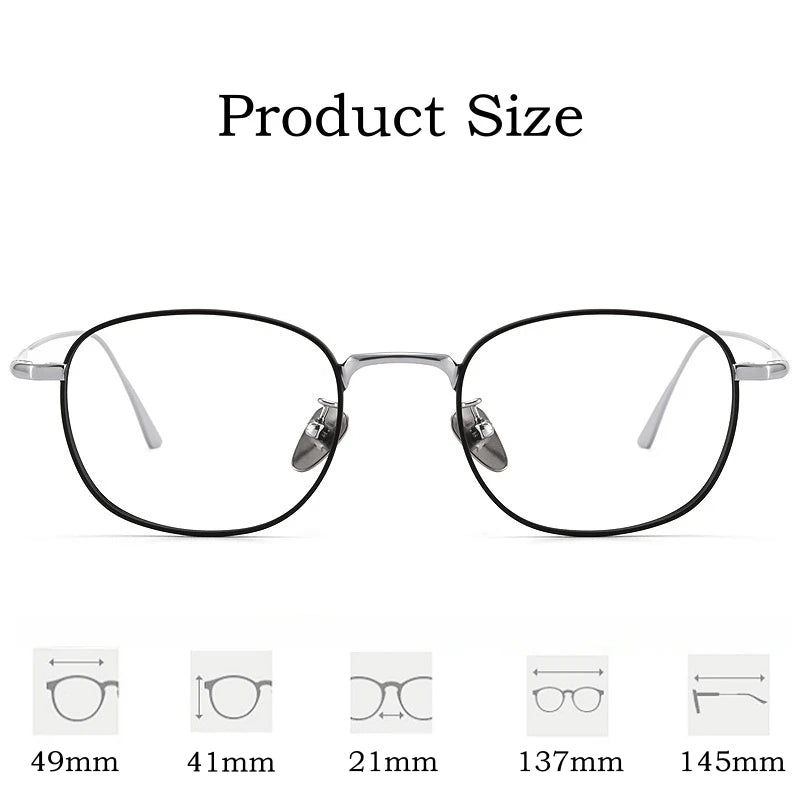 Yimaruili Unisex Full Rim Small Round Square Titanium Eyeglasses Y4921 Full Rim Yimaruili Eyeglasses   