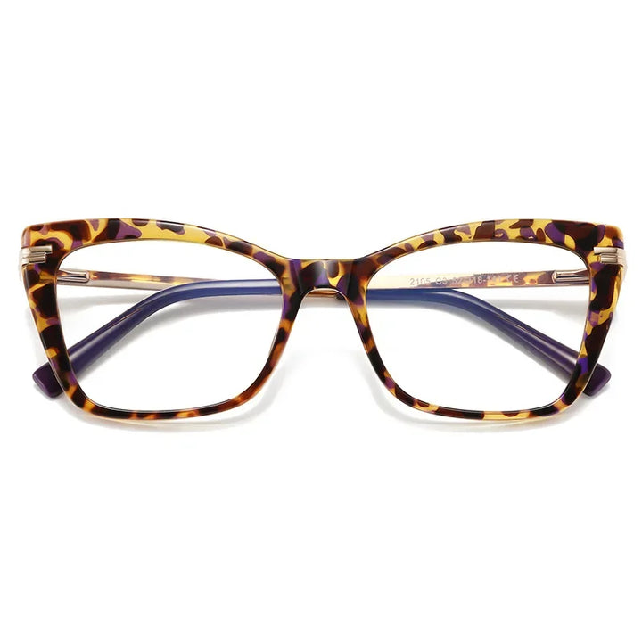 Hotony Women's Full Rim Square Cat Eye Tr 90 Alloy Eyeglasses 62105
