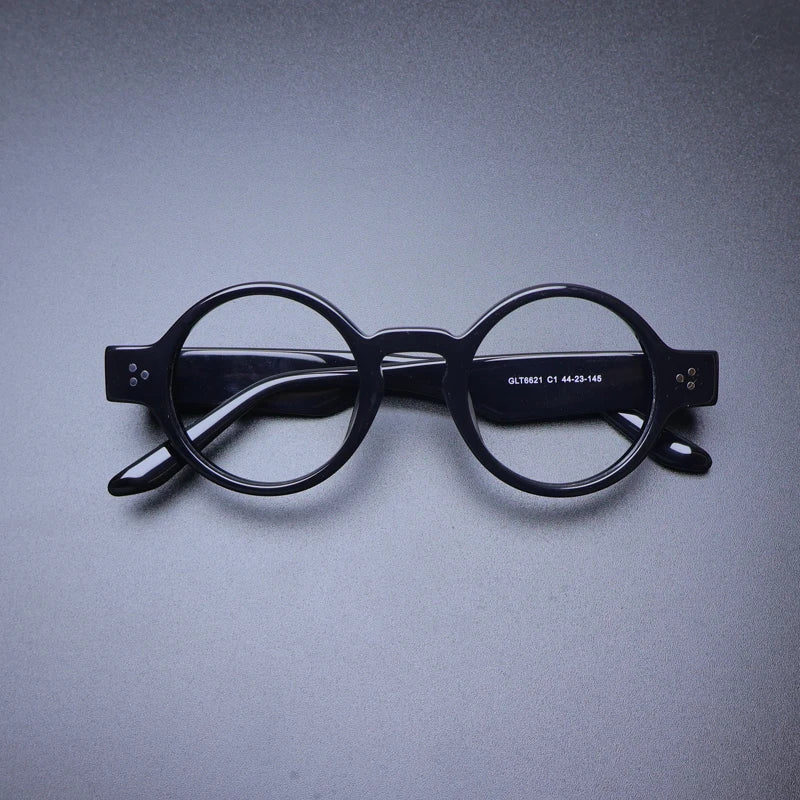 Gatenac Unisex Full Rim Round Acetate Eyeglasses Gxyj-1175 Full Rim Gatenac   