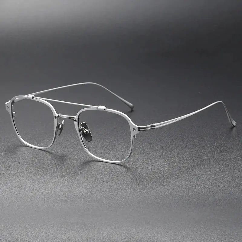 Bobbie 316900 Unisex Square Double Bridge Titanium Full Rim Frames — view 1 | Bobbie at FuzWeb