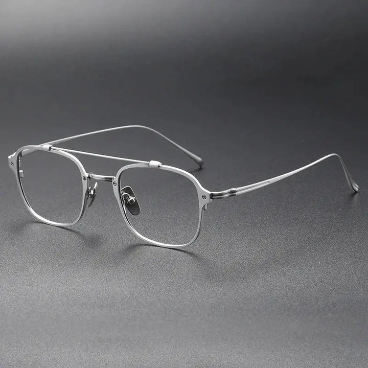 Bobbie 316900 Unisex Square Double Bridge Titanium Full Rim Frames — view 1 | Bobbie at FuzWeb