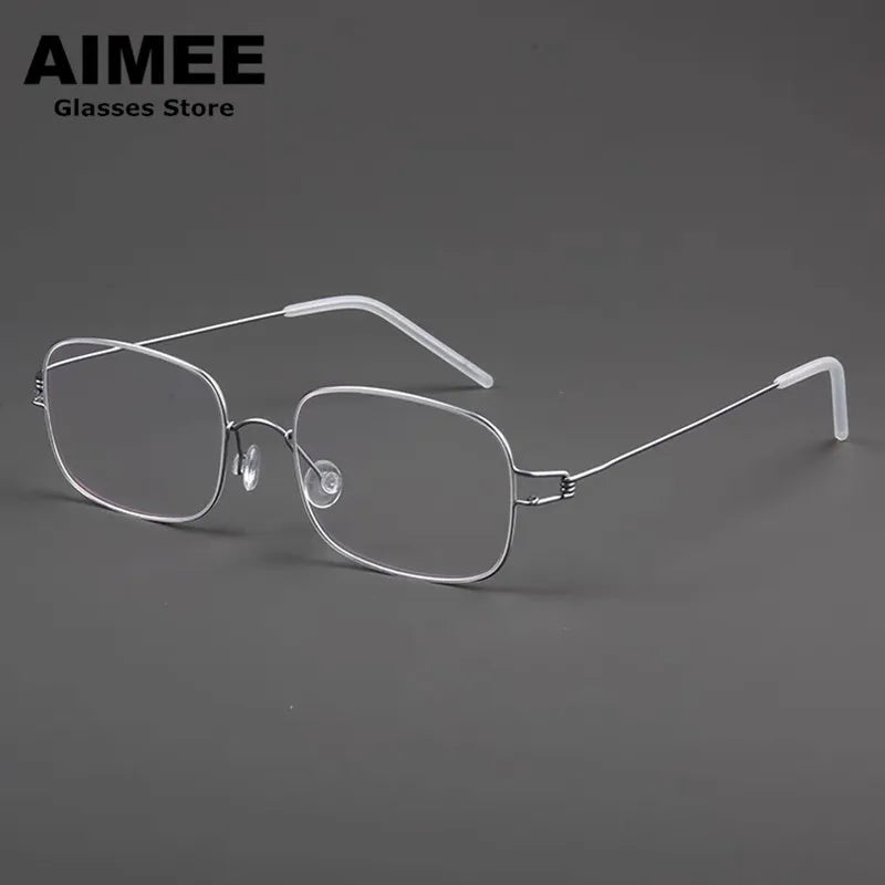 Aimee Unisex Full Rim Square Screwless Titanium Eyeglasses 19455 Full Rim Aimee   