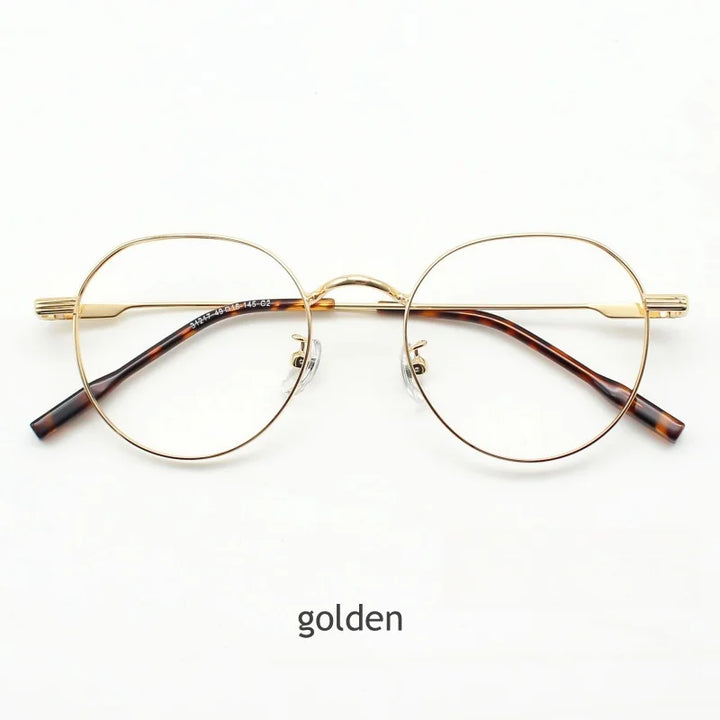 KatKani Women's Full Rim Oval Alloy Eyeglasses 31217 Full Rim KatKani Eyeglasses Gold  