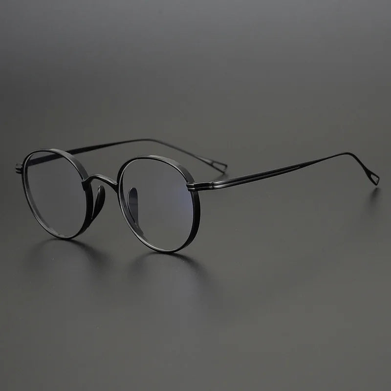 Black Mask Unisex Full Rim Oval Round Titanium Eyeglasses  77113